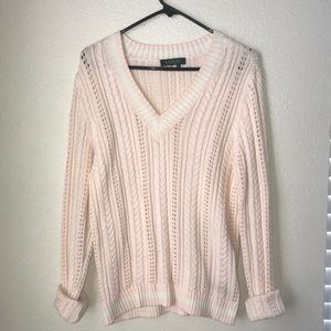 Ralph Lauren v neck ribbed knit sweater